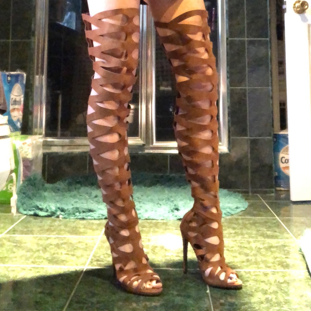 Nasty Gal suede over the knee boots size 7.5